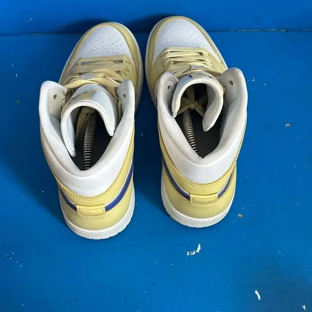 Nike Air Jordan 1 Mid Lemon Wash Lapis White BQ6472-701 Women's Size 9.5